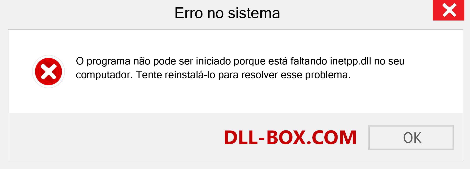 Arquivo inetpp.dll ausente ?. Download para Windows 7, 8, 10 - Correção de erro ausente inetpp dll no Windows, fotos, imagens